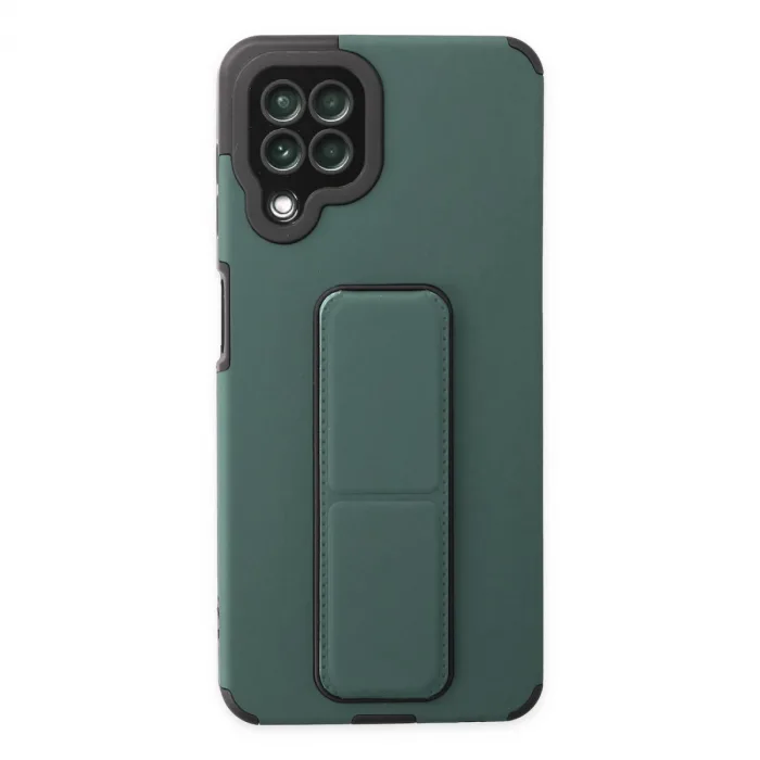 Samsung Galaxy A22 Kılıf Mega Standlı Silikon - Yeşil