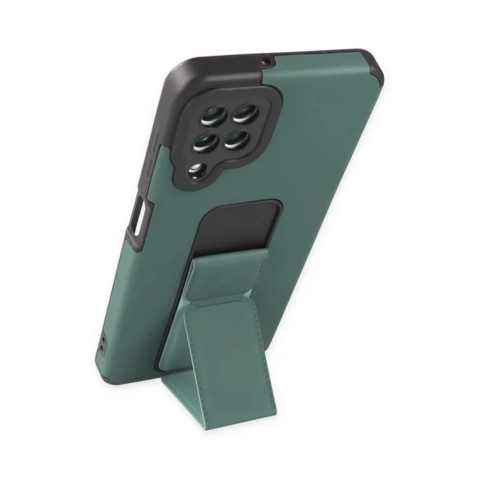 Samsung Galaxy A22 Kılıf Mega Standlı Silikon - Yeşil