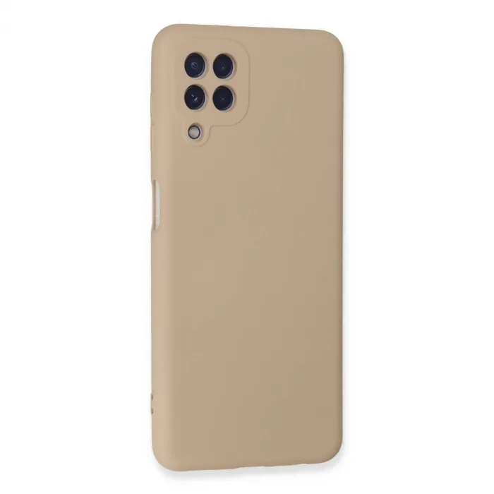 Samsung Galaxy A22 Kılıf Nano İçi Kadife Silikon - Pudra