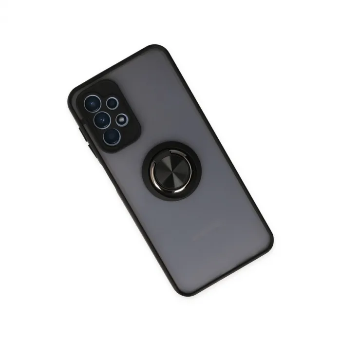 Samsung Galaxy A23 4g Kılıf Montreal Yüzüklü Silikon Kapak - Siyah