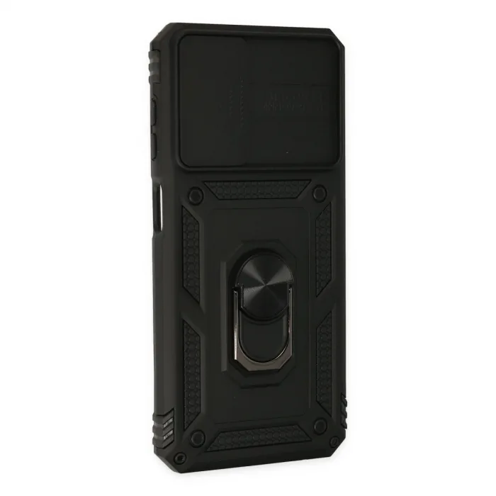 Samsung Galaxy A23 4g Kılıf Pars Lens Yüzüklü Silikon - Siyah