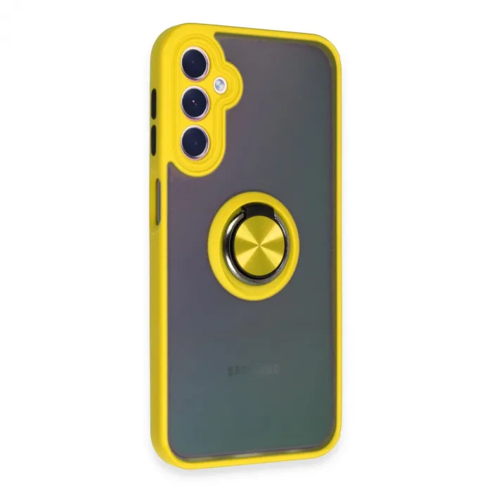 Samsung Galaxy A24 4g Kılıf Montreal Yüzüklü Silikon Kapak - Sarı