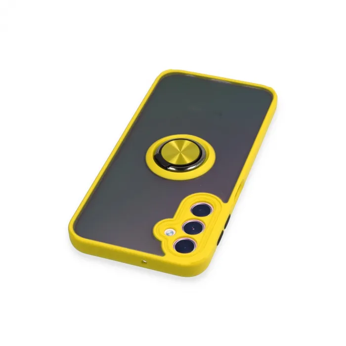 Samsung Galaxy A24 4g Kılıf Montreal Yüzüklü Silikon Kapak - Sarı