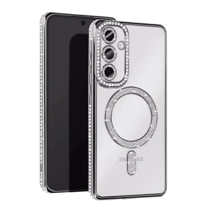 Samsung Galaxy A25 5g Joke Simli Magneticsafe Kılıf - Gümüş