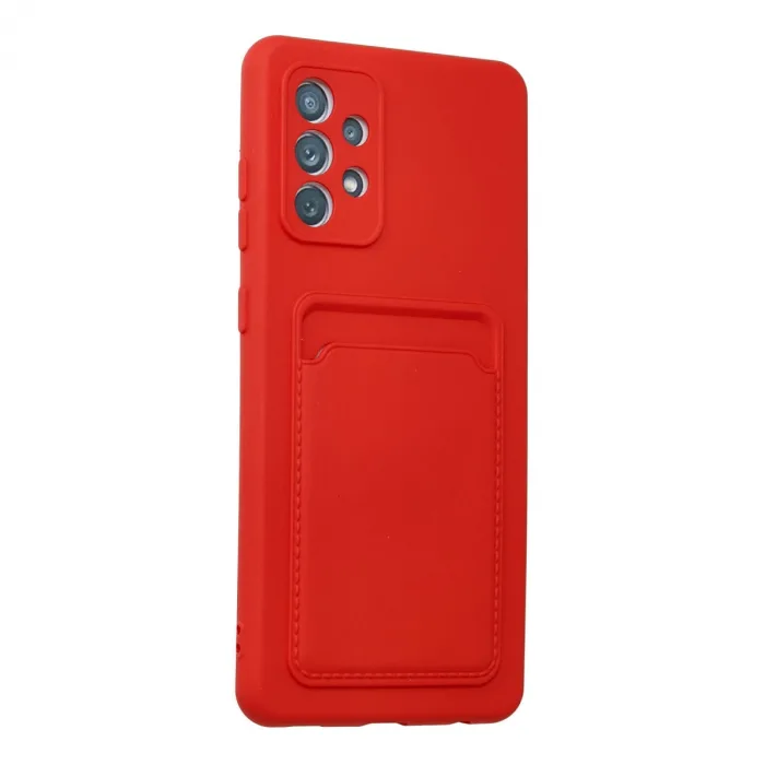 Samsung Galaxy A32 Kılıf Kelvin Kartvizitli Silikon - Kırmızı