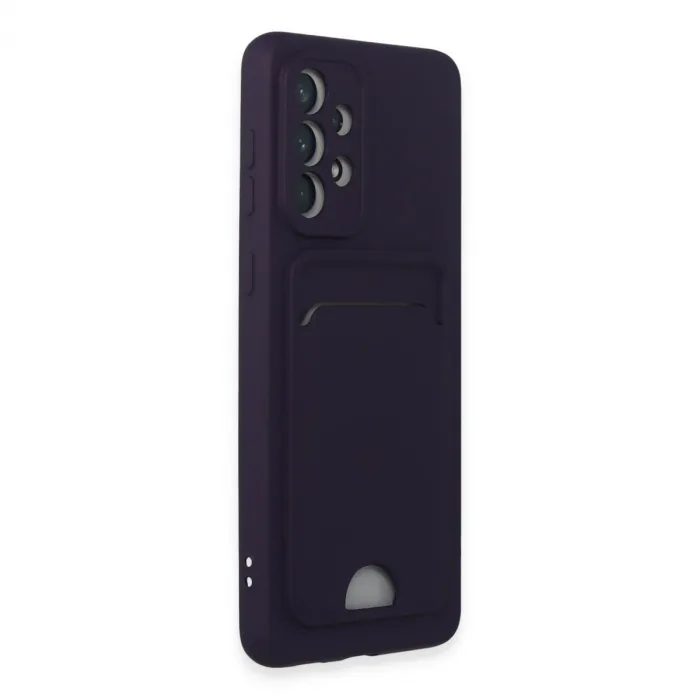 Samsung Galaxy A33 5g Kılıf Kelvin Kartvizitli Silikon - Derin Mor