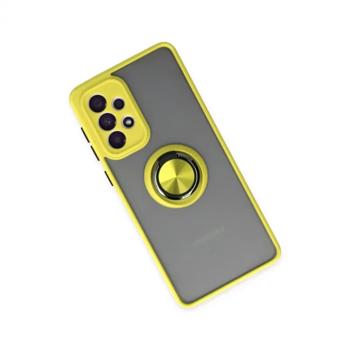 Samsung Galaxy A33 5g Kılıf Montreal Yüzüklü Silikon Kapak - Sarı