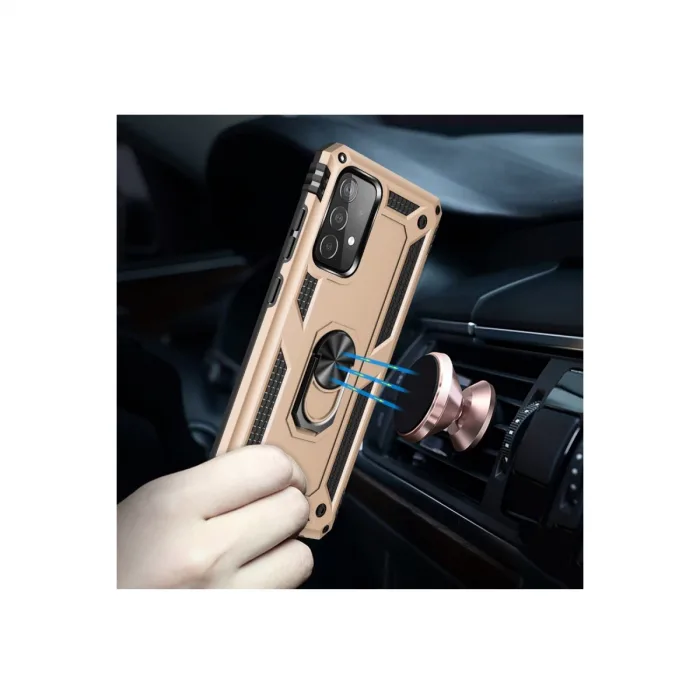 Samsung Galaxy A33 5g Kılıf Sofya Yüzüklü Silikon Kapak - Gold