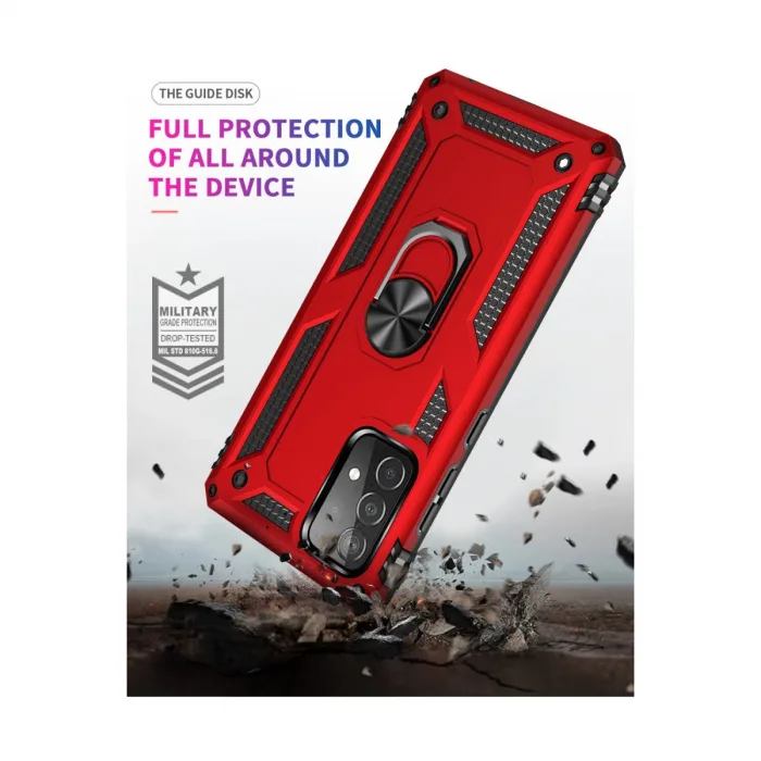 Samsung Galaxy A33 5g Kılıf Sofya Yüzüklü Silikon Kapak - Kırmızı