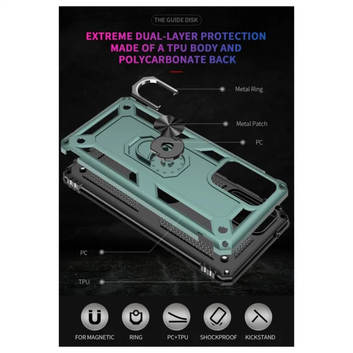 Samsung Galaxy A33 5g Kılıf Sofya Yüzüklü Silikon Kapak - Yeşil