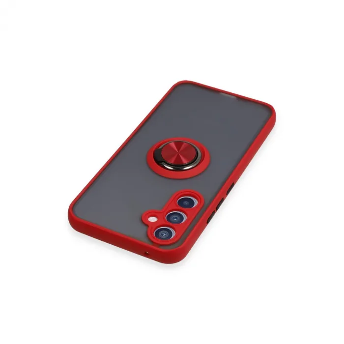 Samsung Galaxy A34 5g Kılıf Montreal Yüzüklü Silikon Kapak - Kırmızı