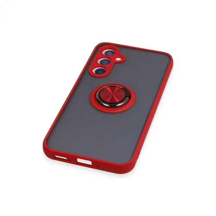 Samsung Galaxy A34 5g Kılıf Montreal Yüzüklü Silikon Kapak - Kırmızı