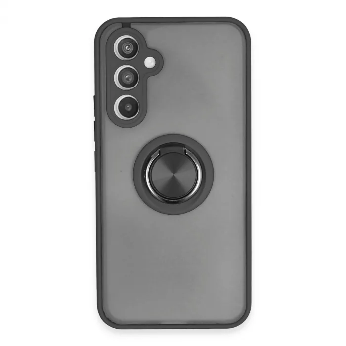 Samsung Galaxy A34 5g Kılıf Montreal Yüzüklü Silikon Kapak - Siyah