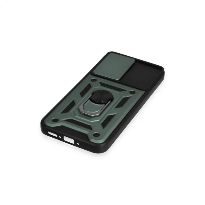 Samsung Galaxy A34 5g Kılıf Pars Lens Yüzüklü Silikon - Yeşil