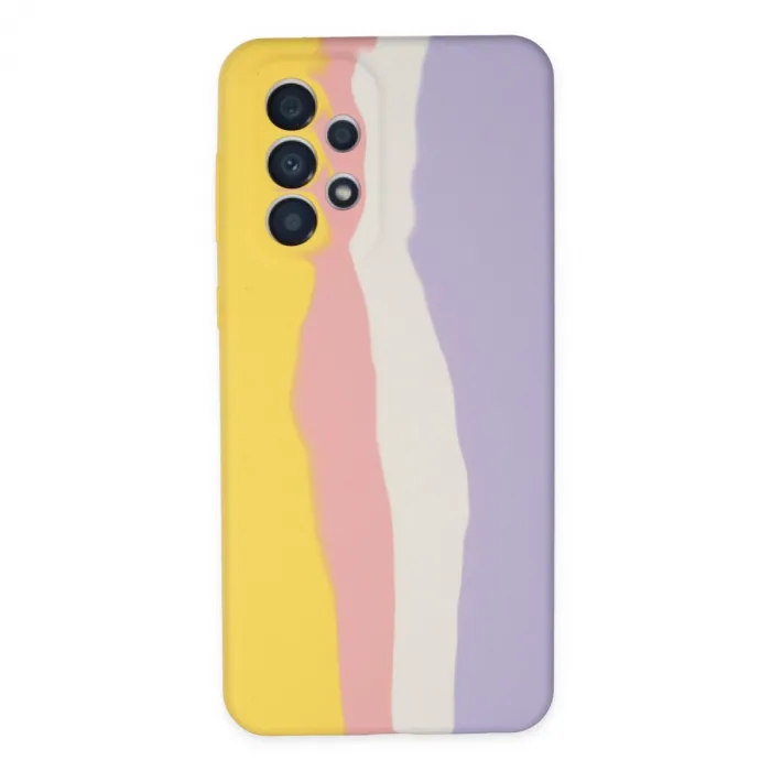 Samsung Galaxy A53 5g Kılıf Ebruli Lansman Silikon - Sarı-mavi