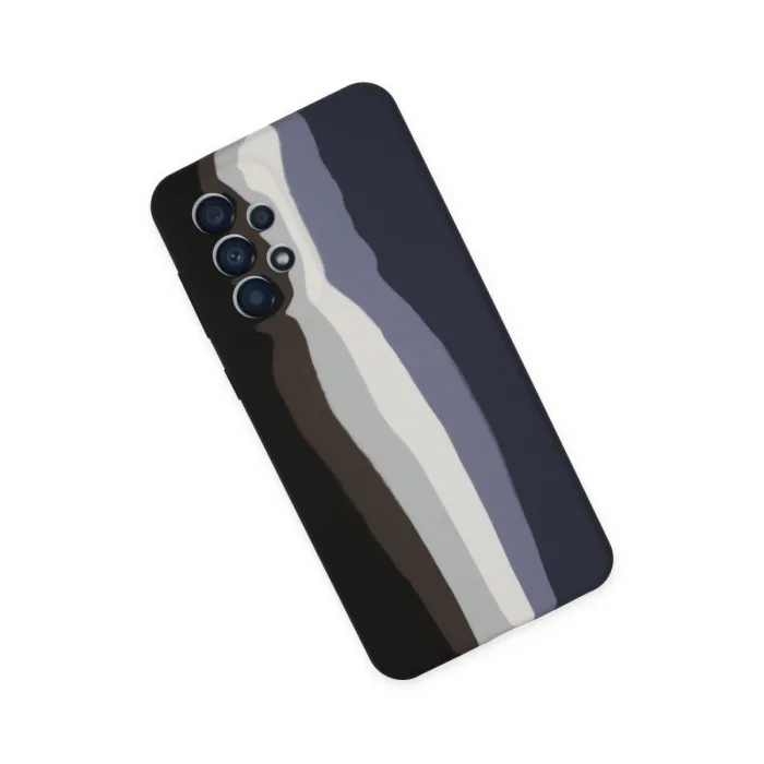Samsung Galaxy A53 5g Kılıf Ebruli Lansman Silikon - Siyah-lacivert