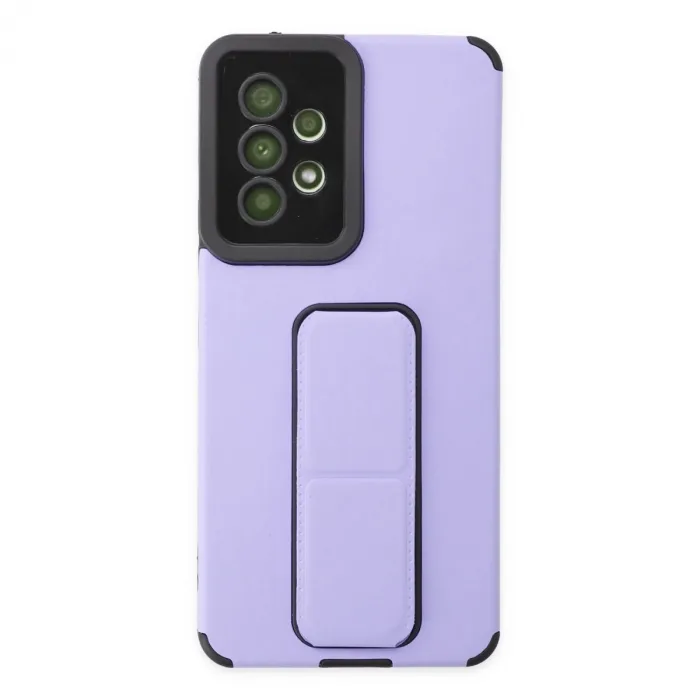 Samsung Galaxy A53 5g Kılıf Mega Standlı Silikon - Lila