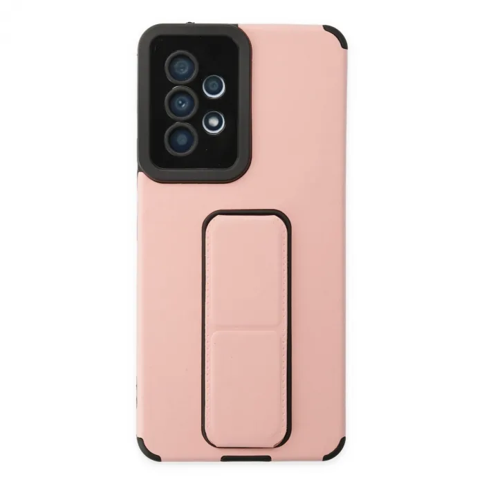 Samsung Galaxy A53 5g Kılıf Mega Standlı Silikon - Pudra