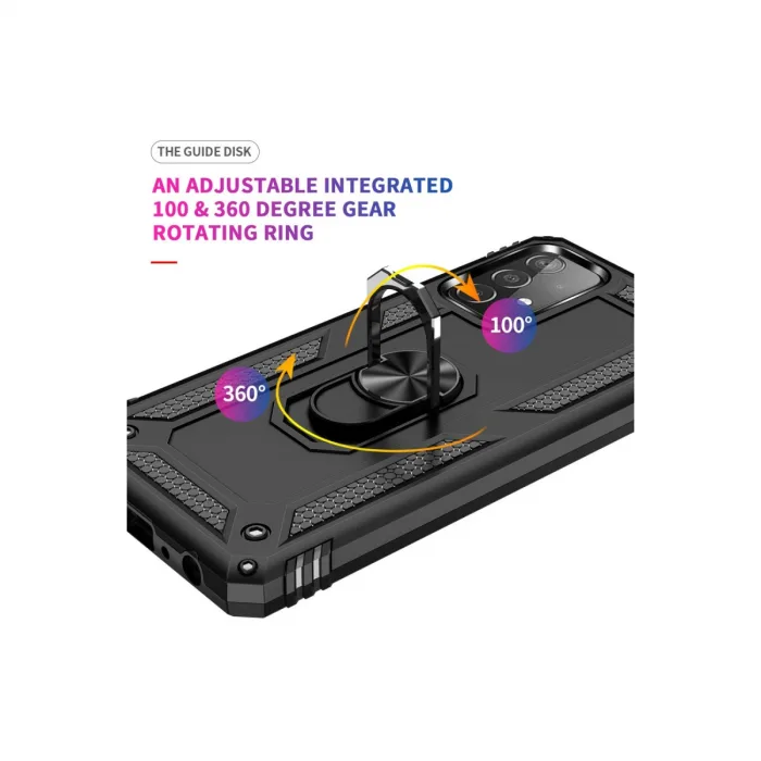 Samsung Galaxy A53 5g Kılıf Sofya Yüzüklü Silikon Kapak - Siyah