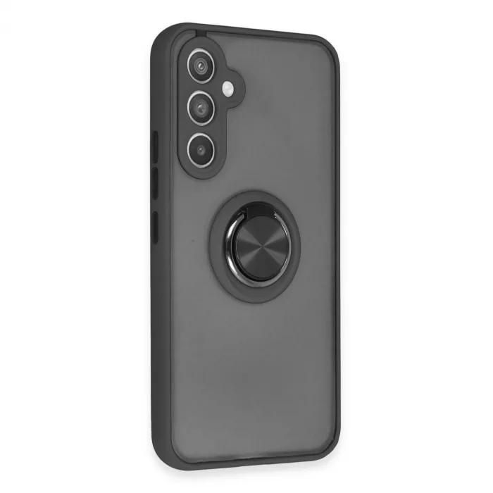 Samsung Galaxy A54 5g Kılıf Montreal Yüzüklü Silikon Kapak - Siyah