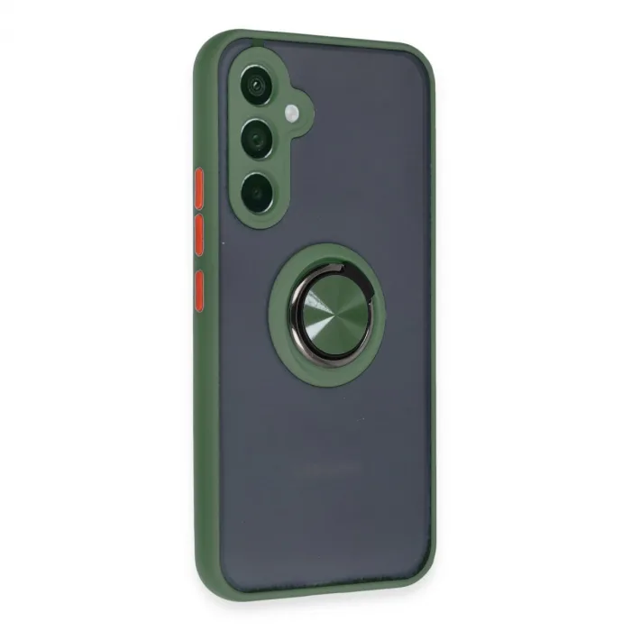 Samsung Galaxy A54 5g Kılıf Montreal Yüzüklü Silikon Kapak - Yeşil