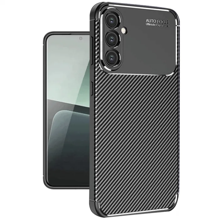 Samsung Galaxy A56 Kılıf Auto Focus Karbon Kapak - Siyah