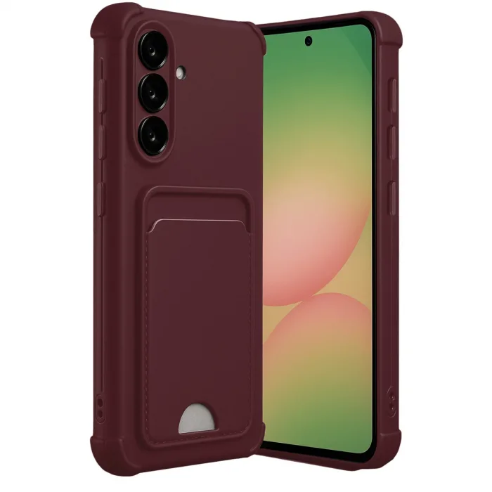 Samsung Galaxy A56 Kılıf Kelvin Kartvizitli Silikon - Bordo