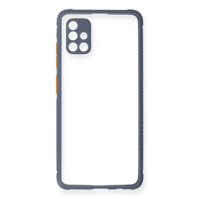 Samsung Galaxy A71 Kılıf Miami Şeffaf Silikon - Gri