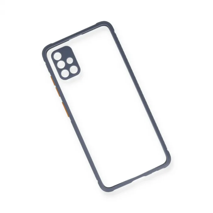 Samsung Galaxy A71 Kılıf Miami Şeffaf Silikon - Gri