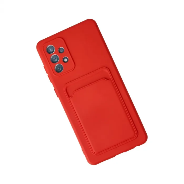 Samsung Galaxy A72 Kılıf Kelvin Kartvizitli Silikon - Kırmızı