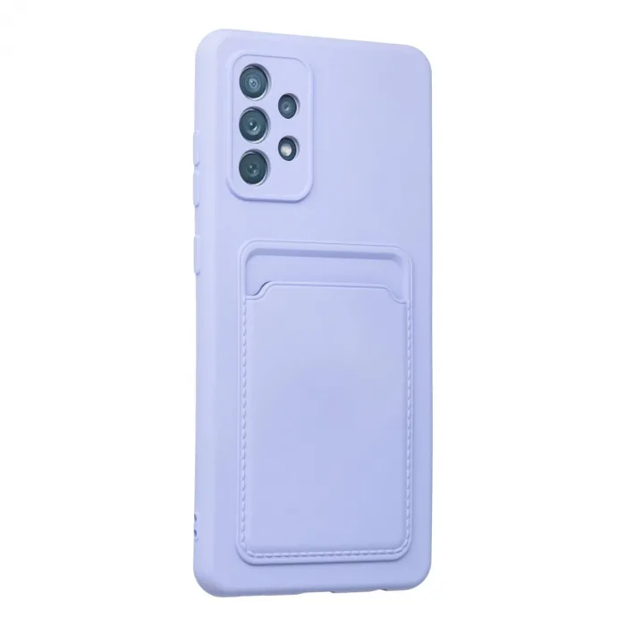 Samsung Galaxy A72 Kılıf Kelvin Kartvizitli Silikon - Lila