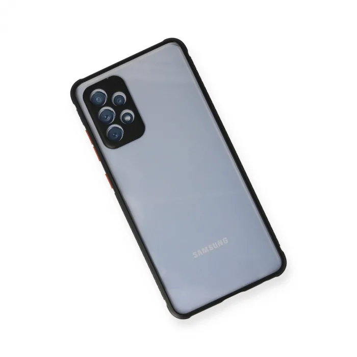 Samsung Galaxy A72 Kılıf Miami Şeffaf Silikon - Siyah