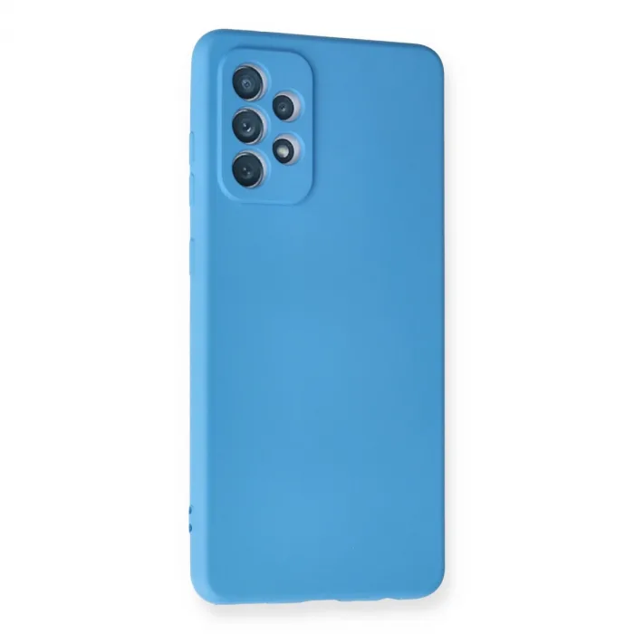 Samsung Galaxy A72 Kılıf Nano İçi Kadife Silikon - Mavi