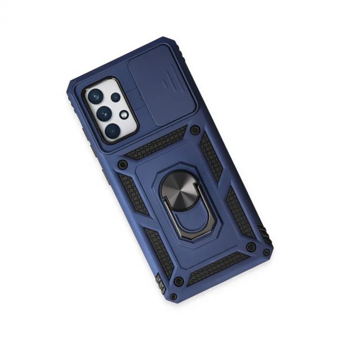 Samsung Galaxy A72 Kılıf Pars Lens Yüzüklü Silikon - Lacivert