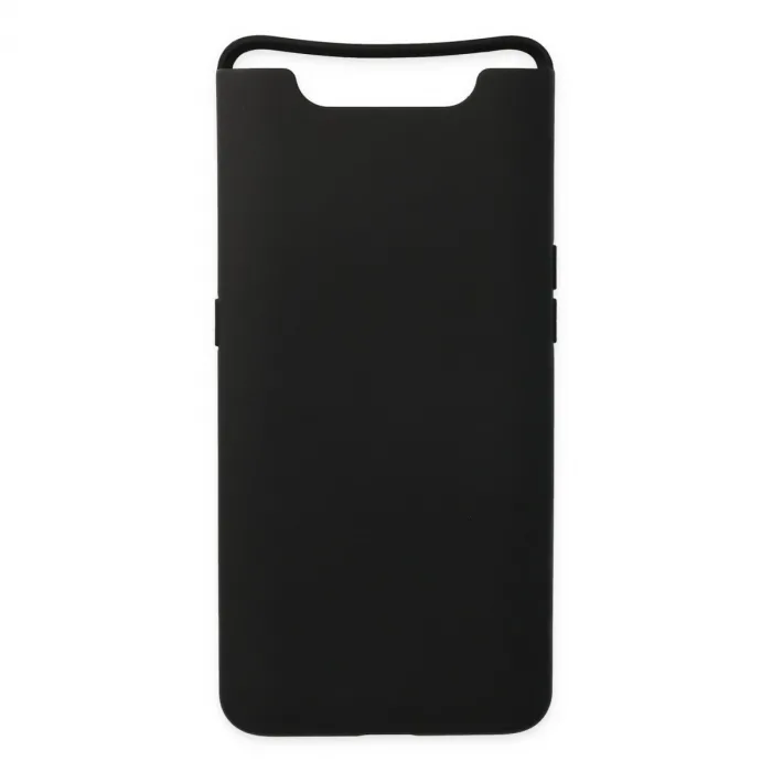 Samsung Galaxy A80 Kılıf Nano İçi Kadife Silikon - Siyah