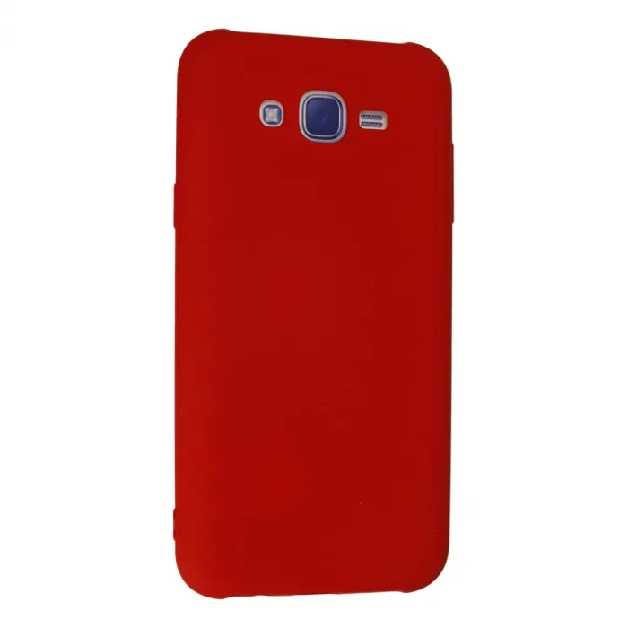 Samsung Galaxy J7 Kılıf Nano İçi Kadife Silikon - Kırmızı