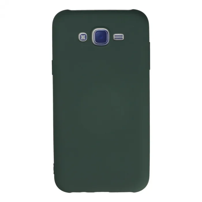 Samsung Galaxy J7 Kılıf Nano İçi Kadife Silikon - Koyu Yeşil