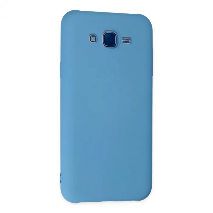 Samsung Galaxy J7 Kılıf Nano İçi Kadife Silikon - Mavi