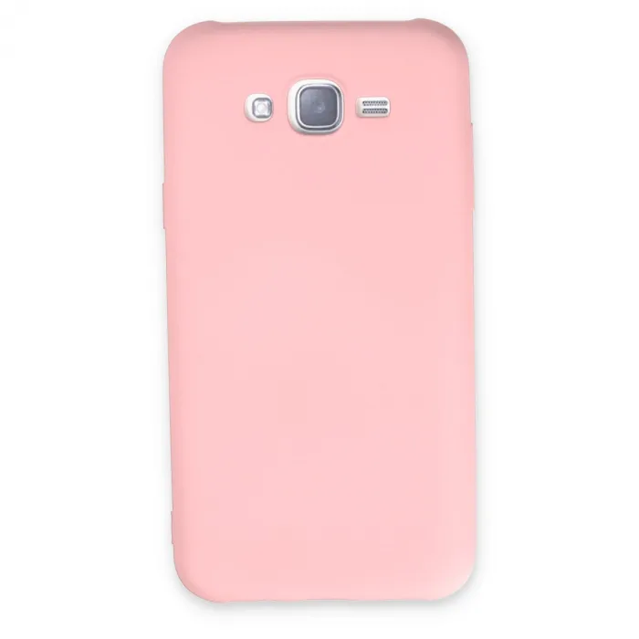 Samsung Galaxy J7 Kılıf Nano İçi Kadife Silikon - Pudra