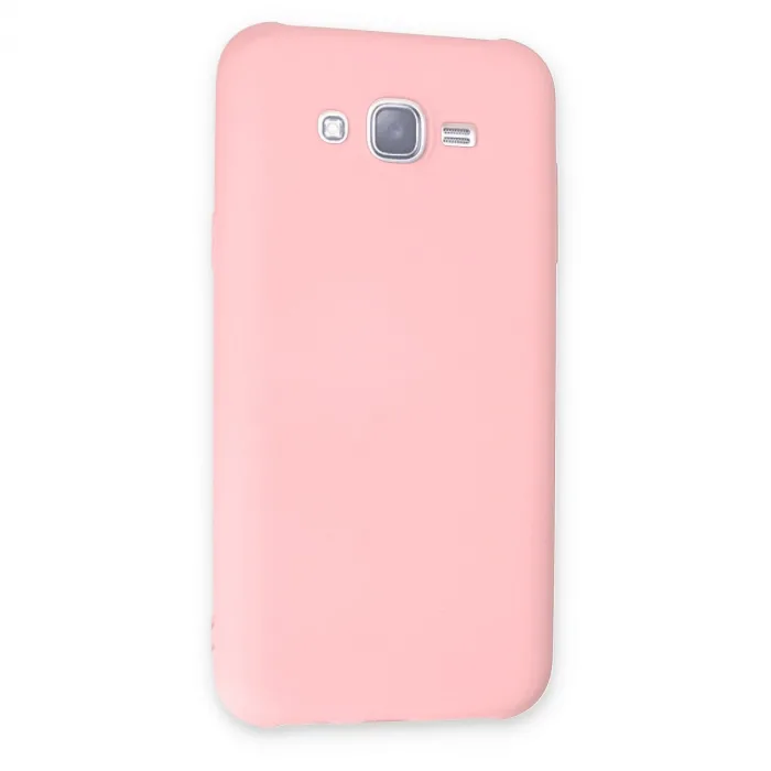 Samsung Galaxy J7 Kılıf Nano İçi Kadife Silikon - Pudra