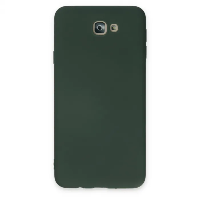 Samsung Galaxy J7 Prime Kılıf Nano İçi Kadife Silikon - Koyu Yeşil