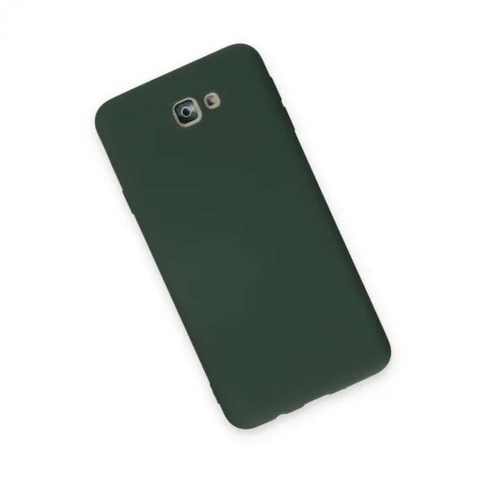 Samsung Galaxy J7 Prime Kılıf Nano İçi Kadife Silikon - Koyu Yeşil