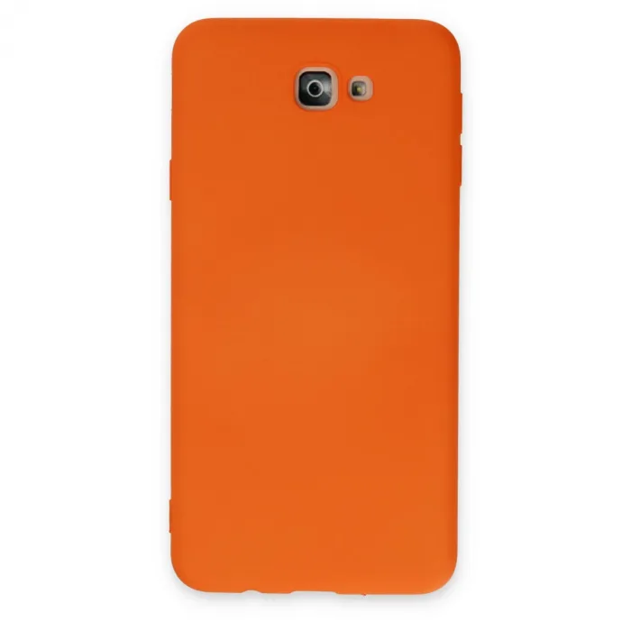 Samsung Galaxy J7 Prime Kılıf Nano İçi Kadife Silikon - Turuncu