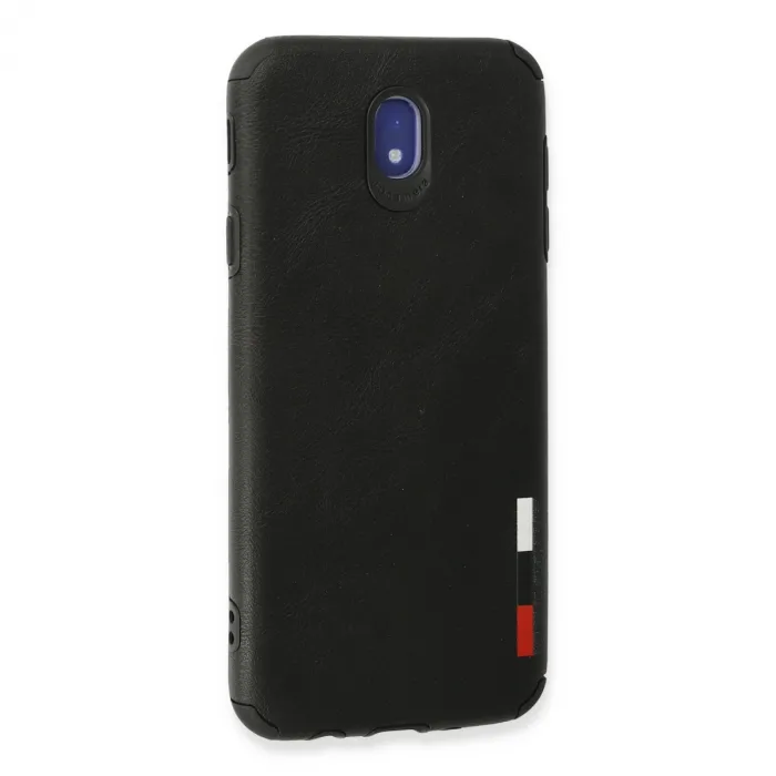 Samsung Galaxy J7 Pro / J730 Kılıf Loop Deri Silikon - Siyah