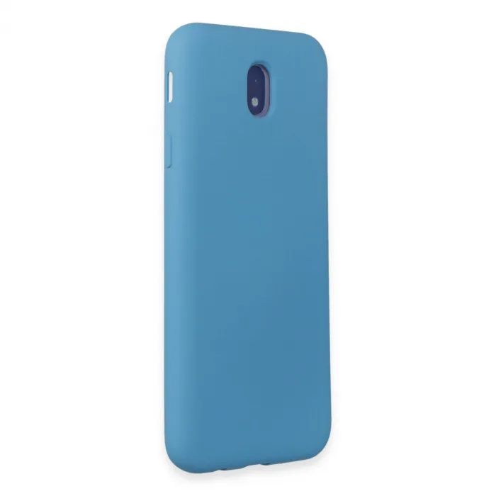 Samsung Galaxy J7 Pro / J730 Kılıf Nano İçi Kadife Silikon - Mavi