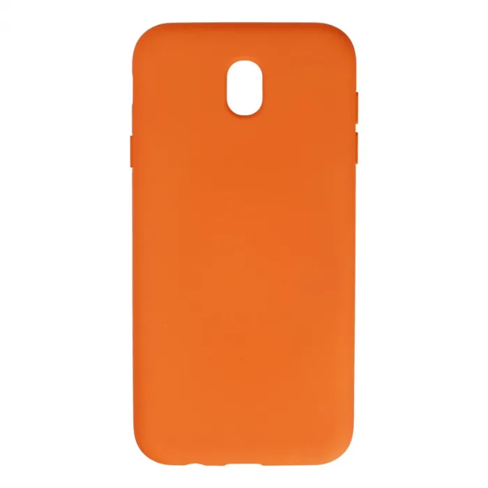 Samsung Galaxy J7 Pro / J730 Kılıf Nano İçi Kadife Silikon - Turuncu