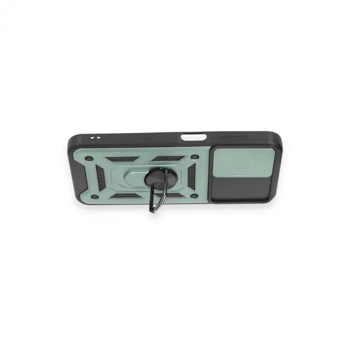 Samsung Galaxy M14 5g Kılıf Pars Lens Yüzüklü Silikon - Yeşil