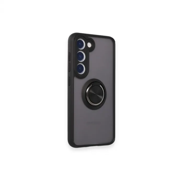 Samsung Galaxy M15 Kılıf Montreal Yüzüklü Silikon Kapak - Siyah