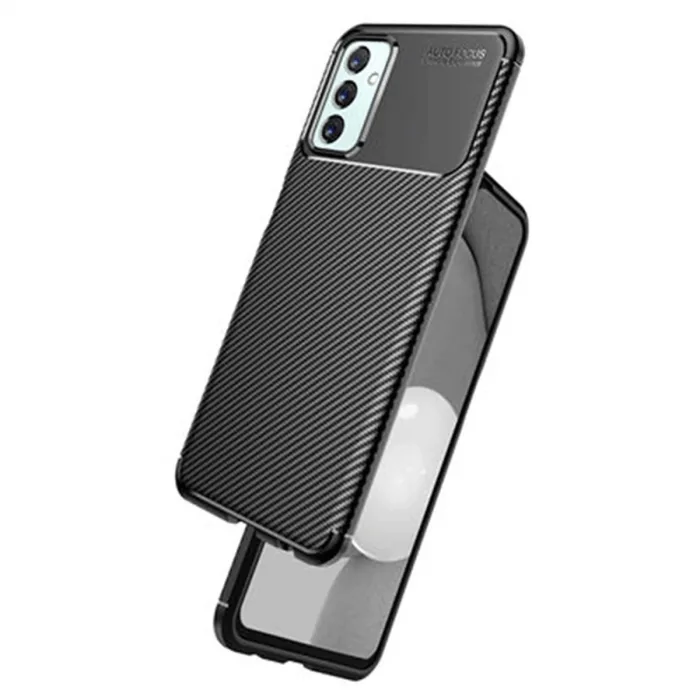 Samsung Galaxy M23 Kılıf Auto Focus Karbon Kapak - Siyah