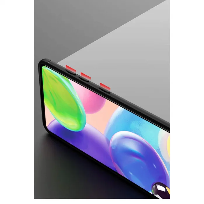 Samsung Galaxy M31 Kılıf Range Yüzüklü Silikon - Siyah-gold